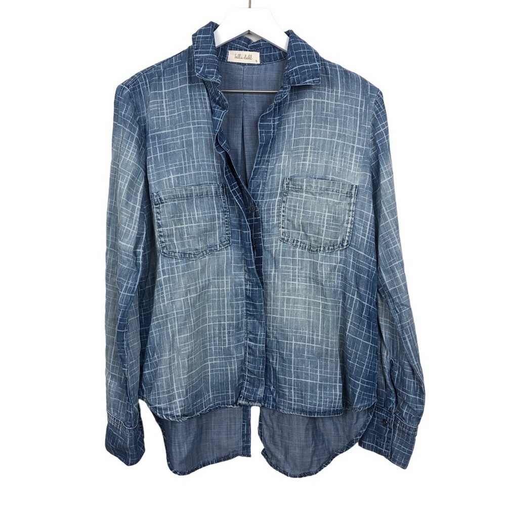 Anthropologie Bella Dahl Denim Split Back‎ Chambray Button Down Shirt